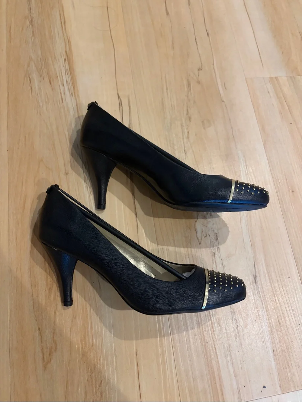 Black Studded Pointed Toe Women’s Heels